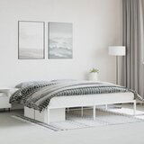 Maison Chic Kovinski Posteljni okvir - Dvoposteljna postelja - Zakonska postelja bel 193x203 cm, (21692415) | Shoptok.si