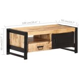 Stolić za kavu 100 x 50 x 40 cm od grubog drva manga | Eponuda.ba