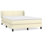 vidaXL Box spring postelja z vzmetnico krem 140x190 cm umetno usnje, (20896389) | Shoptok.si