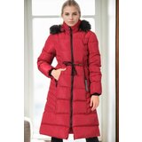 Dewberry Z6758 WOMEN'S COAT-PLAIN BURGUNDY | Shoptok.si