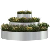 vidaXL Metalna sadilica Galvanizirani čelik Ø 120 cm Izdržljiva | shoptok.hr