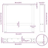 vidaXL Noge za klub stolić antracit boje 2 kom 60 x (42-43) cm čelik - Antracit 60 x (42-43) cm 2 1 | shoptok.hr