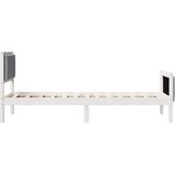  Krevetna konstrukcija Svijetlo siva 80 x 200 cm tkanina Bijela | Shoptok.si