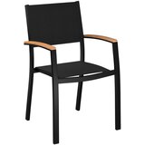 Ambia Garden STOL akacija aluminij črna, barva tikovine | Shoptok.si