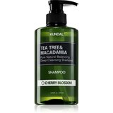 KUNDAL Tea Tree & Macadamia Cherry Blossom globinsko čistilni šampon z osvežujočim učinkom 500 ml | Shoptok.si