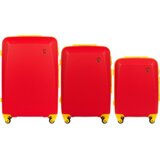 WINGS x Jagiellonia set od tri kabinska kofera od ABS materijala veličine S M L crveni | shoptok.hr