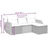  4-dijelni set vrtnih sofa od poliratana s jastucima sivi | shoptok.hr