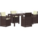  Komplet za jedilnico v vrtu z blazino 5 pcs Rjava in krem PP, (5000301246) | Shoptok.si