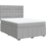  Krevet s oprugama i madracem svjetlosivi 140x190 cm od tkanine | shoptok.hr