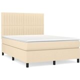  Box spring postelja z vzmetnico krem 140x200 cm blago, (20896903) | Shoptok.si