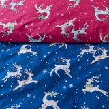 Their Nibs Rdeča/modra bombažna podaljšana posteljnina za zakonsko posteljo 230x220 cm Christmas Reindeer – | Shoptok.si