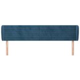  Vzglavje z ušesi temno modro 203x23x78/88 cm žamet, (20932117) | Shoptok.si