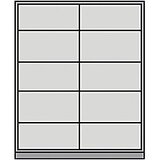 mauser Omara z drsnimi vrati, s steklenimi vrati, 8 polic, sredinska predelna stena, VxŠxG 1965 x 1600 x 420 mm, svetlo siva | Shoptok.si