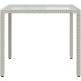  Vrtni stol 90x90x75 cm od kaljenog stakla i poliratana bijeli | shoptok.hr
