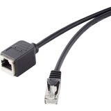 Renkforce RF-4394124 RJ45 omrežni kabel\, Patch kabel CAT 5e F/UTP 0.50 m črna podaljšek z zaščitnim zapornim zatičem\, pozlačeni konektorji 1 kos, (20417620) | Shoptok.si