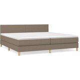  Krevet s oprugama i madracem smeđesivi 200x200 cm od tkanine | shoptok.hr