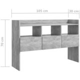  Komoda siva boja betona 105 x 30 x 70 cm konstruirano drvo | Eponuda.com