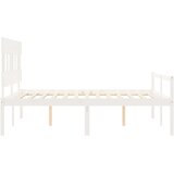 Krevet za starije s uzglavljem bijeli 160x200 cm masivnog drva | Eponuda.com