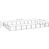vidaXL Pasji boks črn 40 m² jeklo | Shoptok.si