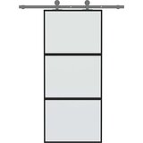  Klizna vrata crna 90 x 205 cm od kaljenog stakla i aluminija | shoptok.hr