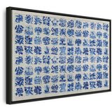 Slika - Azulejos tiles – traditional Portuguese ceramic tiles 90x60 U crnom drvenom okviru | shoptok.hr
