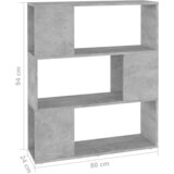 Ormarić za knjige / pregrada boja betona 80x24x94 cm drvena | shoptok.hr