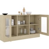 vidaXL Vitrina sonoma hrast 120x30,5x70 cm iverna plošča | Shoptok.si