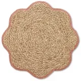 Namizni prtiček, pogrinjek 38,5cm / roža / rafija, (5000267714)