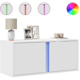 vidaXL Zidni TV ormarić s LED svjetlima bijeli 80x31x35 cm | shoptok.hr