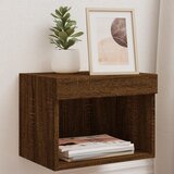 The Living Store Nočne omarice z LED lučkami stenske 2 kosa rjavi hrast - Nočna Omarica, (21670960) | Shoptok.si