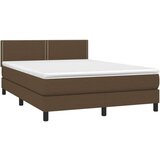  Box spring s madracem LED tamnosmeđi 140x200 cm tkanina | shoptok.hr