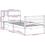 vidaXL Krevet s regalom za knjige bez madraca 100 x 200 cm od borovine | shoptok.hr