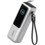 25000mAh, 165W, sa ugradjenim USB-C kablom na izvlačenje, Power Bank za laptop srebrni
