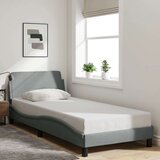  Okvir za krevet s uzglavljem svjetlosivi 90x190 cm od tkanine | shoptok.hr