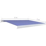  Motorizirana kazetna tenda 400 x 300 cm plavo-bijela | shoptok.hr