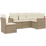  5-dijelni vrtni set sofa s jastucima bež od poliratana | shoptok.hr