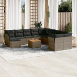  12-dijelni set vrtnih sofa od poliratana s jastucima sivi | shoptok.hr