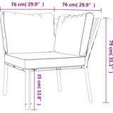  Vrtna stolica sa sivim jastucima 76 x 76 x 79 cm čelična | shoptok.hr