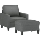  Fotelja s tabureom tamnosiva 60 cm od tkanine | shoptok.hr