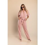 Fenzy Eleganten Kombinezon S Kovinskim Detajlom, Svetlo Roza | Shoptok.si