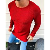 DStreet Sweter męski wkładany przez głowę czerwony | Shoptok.si