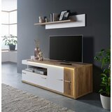 Mömax stenska polica ambiente, bela, barva hrasta | Shoptok.si