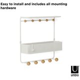 Umbra stenski regal bela, barve bukve | Shoptok.si