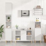 The Living Store Omarica za umivalnik visok sijaj bela 80x33x60cm inženirski les - Omarica Za Umivalnik, (21436728) Cene