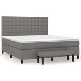  Box spring postelja z vzmetnico temno siva 160x200 cm blago, (20900517) | Shoptok.si