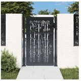 vidaXL Vrtna vrata antracit 105 x 155 cm čelična s uzorkom bambusa | shoptok.hr