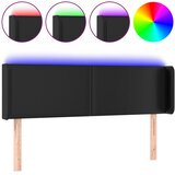 Maison Chic led posteljno vzglavje - vzglavna omarica - nočna omarica črno 147x16x78/88 cm umetno usnje, (21709312) Cene