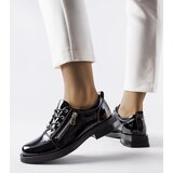 Gemre Black patent leather women's derby shoes Diamante | ePonuda.com