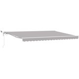 vidaXL Avtomatska retraktibilna tenda z LED svetlo siva 450x350 cm, Zamenjava tkanine za tenso 4,5x3,5 m svetlo siva, (22150203) | Shoptok.si