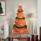 vidaXL Lesena dekorativna novoletna jelka rjava 150 cm trdna borovina | Shoptok.si